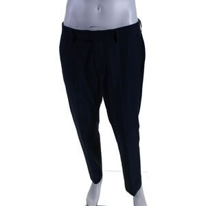 Sondergaard Men's Hook Closure Flat Front Straight Leg Dress Pants Blue Size 34